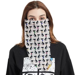 Lady Cat Pattern, Cute Cats Theme, Feline Design Face Covering Bandana (triangle)