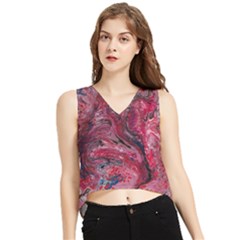 Dragons Flames V-neck Cropped Tank Top