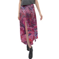 Dragons Flames Velour Split Maxi Skirt by kaleidomarblingart