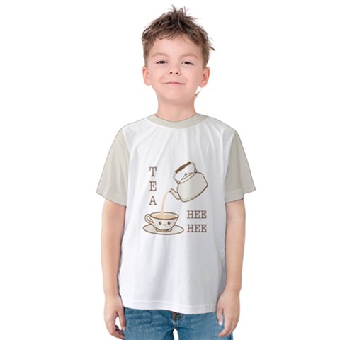 Tea Hee Hee Kids  Cotton Tee by CuteKingdom