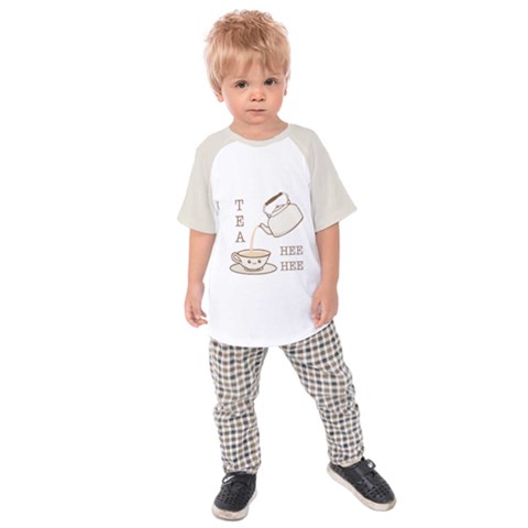 Tea Hee Hee Kids  Raglan Tee by CuteKingdom