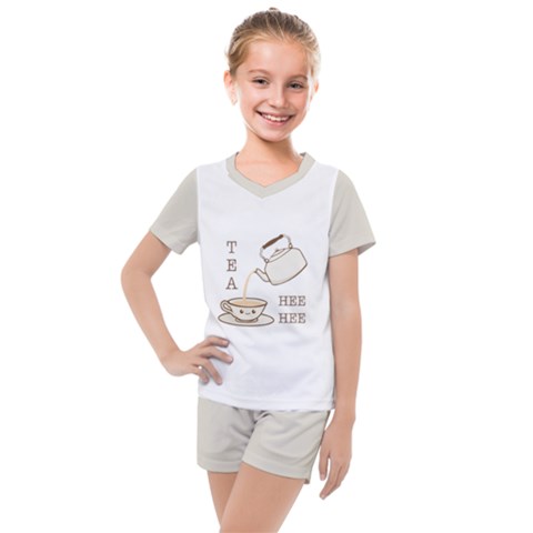 Tea Hee Hee Kids  Mesh Tee And Shorts Set by CuteKingdom