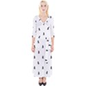 Riding Bike Motif Print Pattern Quarter Sleeve Wrap Maxi Dress View1