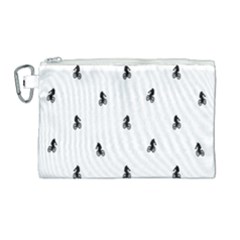 Riding Bike Motif Print Pattern Canvas Cosmetic Bag (large)