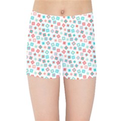 Aqua Coral Kids  Sports Shorts by CuteKingdom