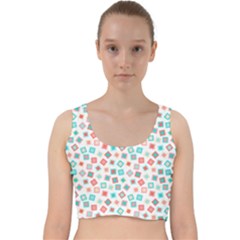 Aqua Coral Velvet Racer Back Crop Top by CuteKingdom