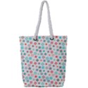 Aqua coral Full Print Rope Handle Tote (Small) View1