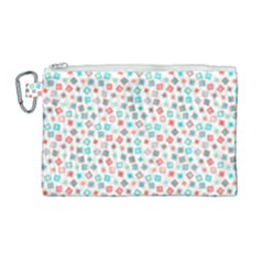 Aqua Coral Canvas Cosmetic Bag (large)