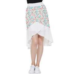 Aqua Coral Frill Hi Low Chiffon Skirt