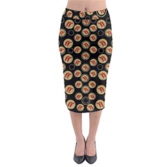 Earth With Flowers And Tree  Wood  Vintage Midi Pencil Skirt by pepitasart