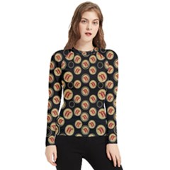 Earth With Flowers And Tree  Wood  Vintage Women s Long Sleeve Rash Guard