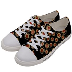 Earth With Flowers And Tree  Wood  Vintage Women s Low Top Canvas Sneakers by pepitasart