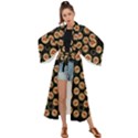 Earth With Flowers And Tree  Wood  Vintage Maxi Kimono View1