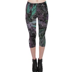 Glitched Out Capri Leggings  by MRNStudios