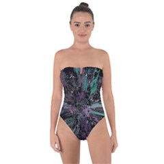 Glitched Out Tie Back One Piece Swimsuit by MRNStudios