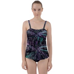 Glitched Out Twist Front Tankini Set by MRNStudios