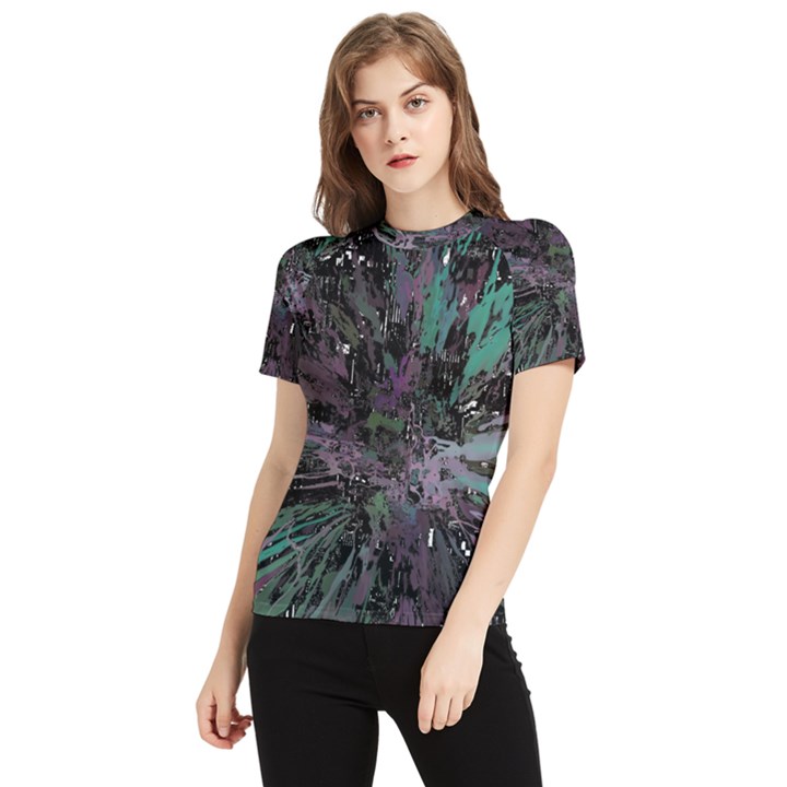 Glitched Out Women s Short Sleeve Rash Guard