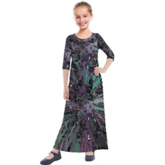 Glitched Out Kids  Quarter Sleeve Maxi Dress