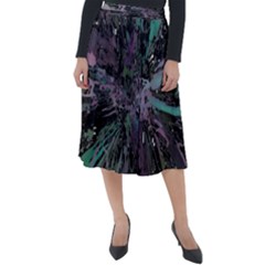 Glitched Out Classic Velour Midi Skirt  by MRNStudios