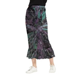 Glitched Out Maxi Fishtail Chiffon Skirt by MRNStudios