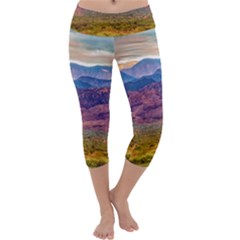 Arid Andean Landscape, La Rioja, Argentina010 Capri Yoga Leggings by dflcprintsclothing