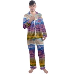 Arid Andean Landscape, La Rioja, Argentina010 Men s Long Sleeve Satin Pyjamas Set by dflcprintsclothing