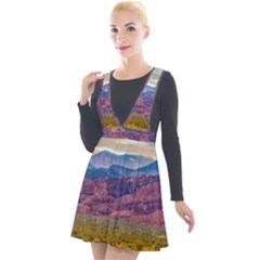 Arid Andean Landscape, La Rioja, Argentina010 Plunge Pinafore Velour Dress by dflcprintsclothing