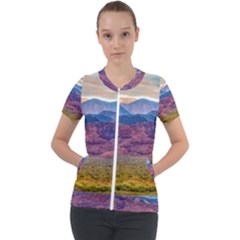 Arid Andean Landscape, La Rioja, Argentina010 Short Sleeve Zip Up Jacket by dflcprintsclothing