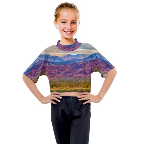 Arid Andean Landscape, La Rioja, Argentina010 Kids Mock Neck Tee by dflcprintsclothing