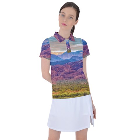 Arid Andean Landscape, La Rioja, Argentina010 Women s Polo Tee by dflcprintsclothing