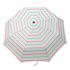 Aqua Coral Waves Folding Umbrellas by CuteKingdom