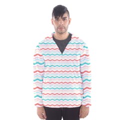 Aqua Coral Waves Men s Hooded Windbreaker by CuteKingdom