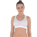 Aqua Coral Waves Cross String Back Sports Bra View1