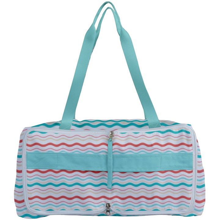 Aqua Coral Waves Multi Function Bag