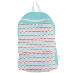 Aqua Coral Waves Foldable Lightweight Backpack by CuteKingdom