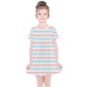 Aqua Coral Waves Kids  Simple Cotton Dress View1