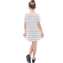 Aqua Coral Waves Kids  Simple Cotton Dress View2