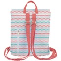 Aqua Coral Waves Flap Top Backpack View3