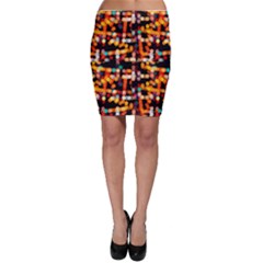 Multicolored Bubbles Print Pattern Bodycon Skirt