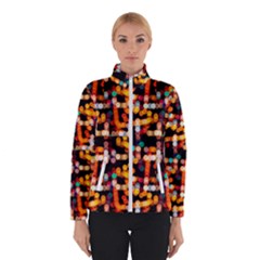 Multicolored Bubbles Print Pattern Winter Jacket