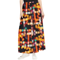 Multicolored Bubbles Print Pattern Maxi Chiffon Skirt