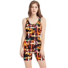 Multicolored Bubbles Print Pattern Women s Wrestling Singlet