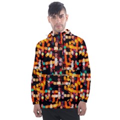 Multicolored Bubbles Print Pattern Men s Front Pocket Pullover Windbreaker