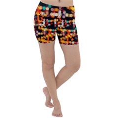 Multicolored Bubbles Print Pattern Lightweight Velour Yoga Shorts by dflcprintsclothing