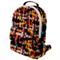 Multicolored Bubbles Print Pattern Flap Pocket Backpack (Small) View1