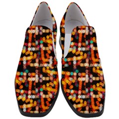 Multicolored Bubbles Print Pattern Women Slip On Heel Loafers