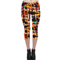 Multicolored Bubbles Print Pattern Capri Leggings 