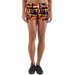 Multicolored Bubbles Print Pattern Yoga Shorts by dflcprintsclothing