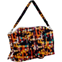 Multicolored Bubbles Print Pattern Canvas Crossbody Bag