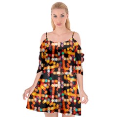 Multicolored Bubbles Print Pattern Cutout Spaghetti Strap Chiffon Dress by dflcprintsclothing